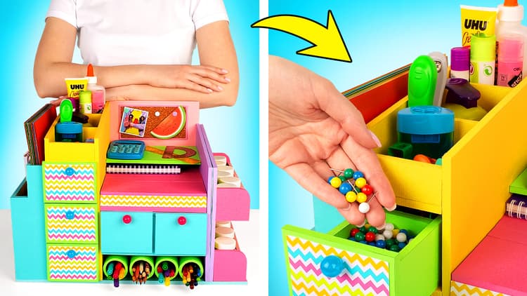 How To Make Colorful Cardboard Organizers